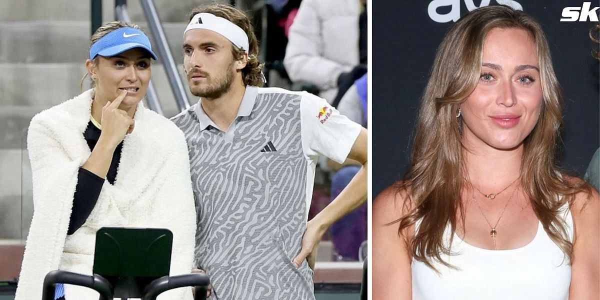 Paula Badosa (R), with boyfriend Stefanos Tsitsipas (L) (Image Source: Getty)