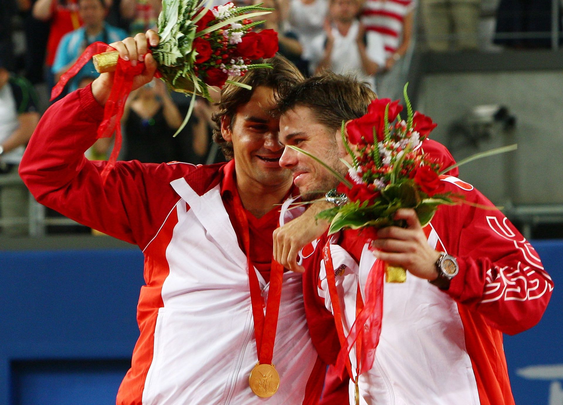 Roger Federer and Stan Wawrinka at Athens Olympics 2008