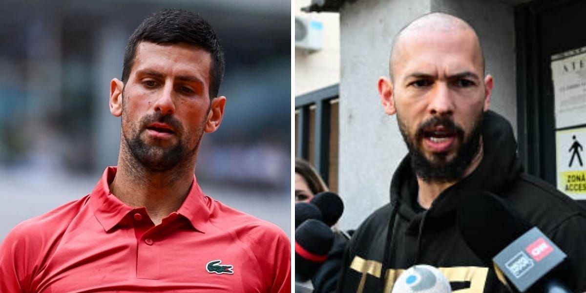 Novak Djokovic (L) &amp; Andrew Tate (R) (Image source: GETTY)