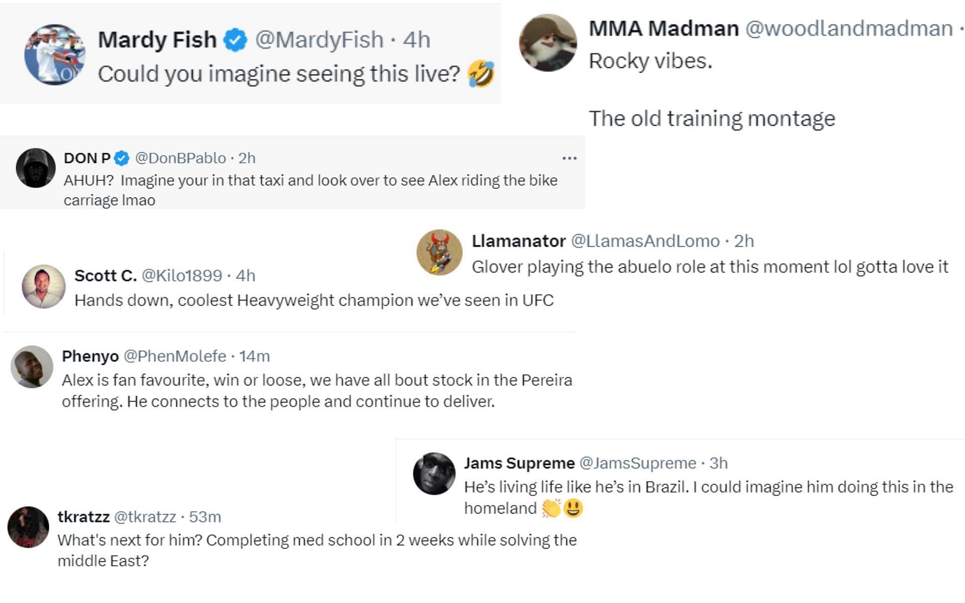 Screenshot of fan reactions to Ariel Helwani&#039;s post on X