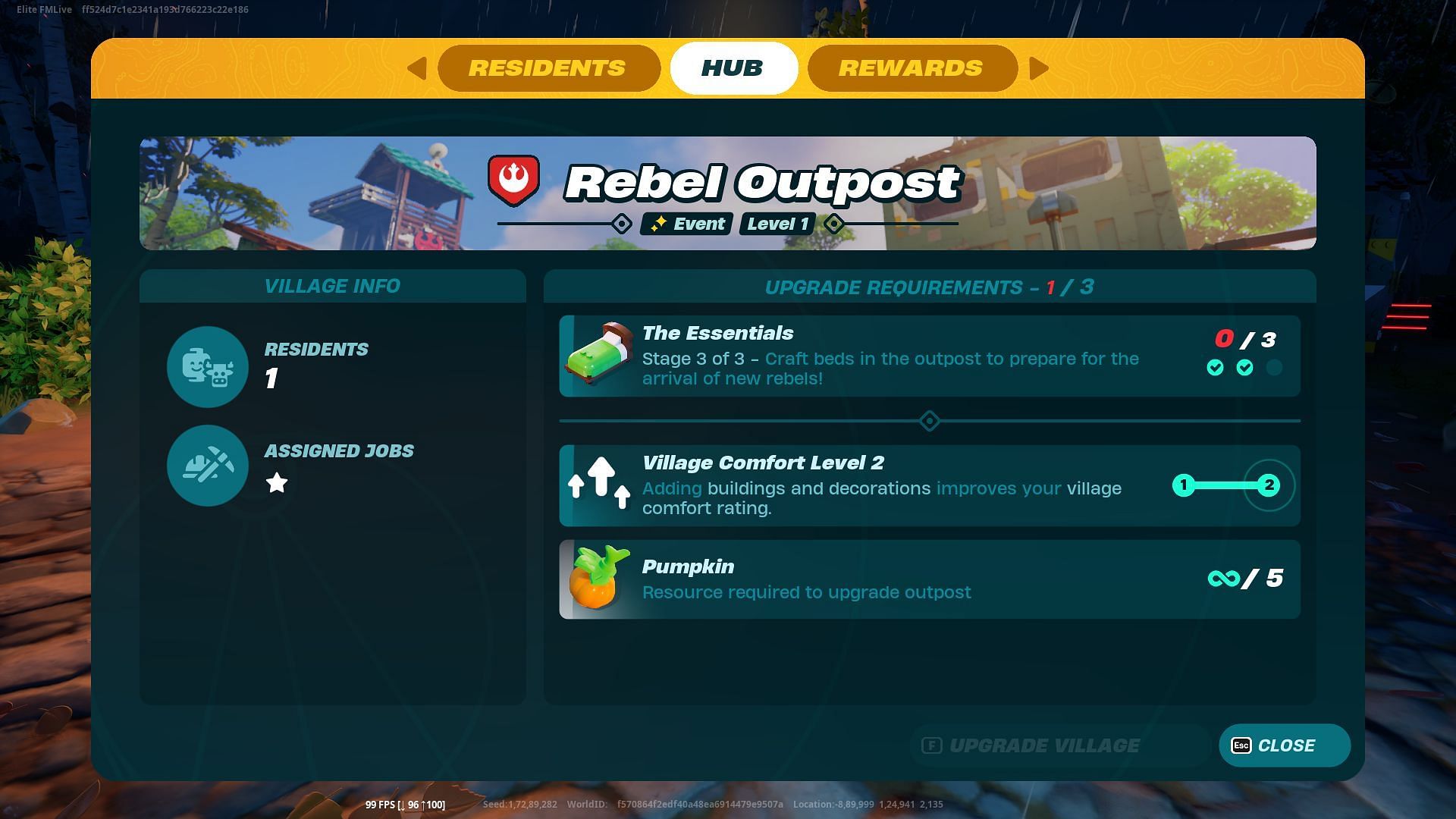 Complete tasks and gather resources to upgrade your Rebel Outpost (Image via Epic Games)