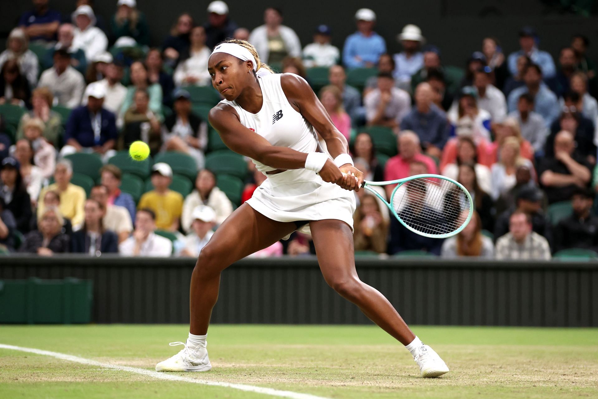 Coco Gauff in action at Wimbledon. (Getty)