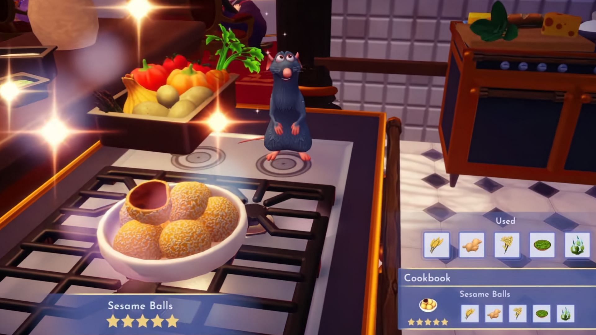 Sesame Balls need multiple ingredients (Image via Gameloft || YouTube@Bottledupchai)