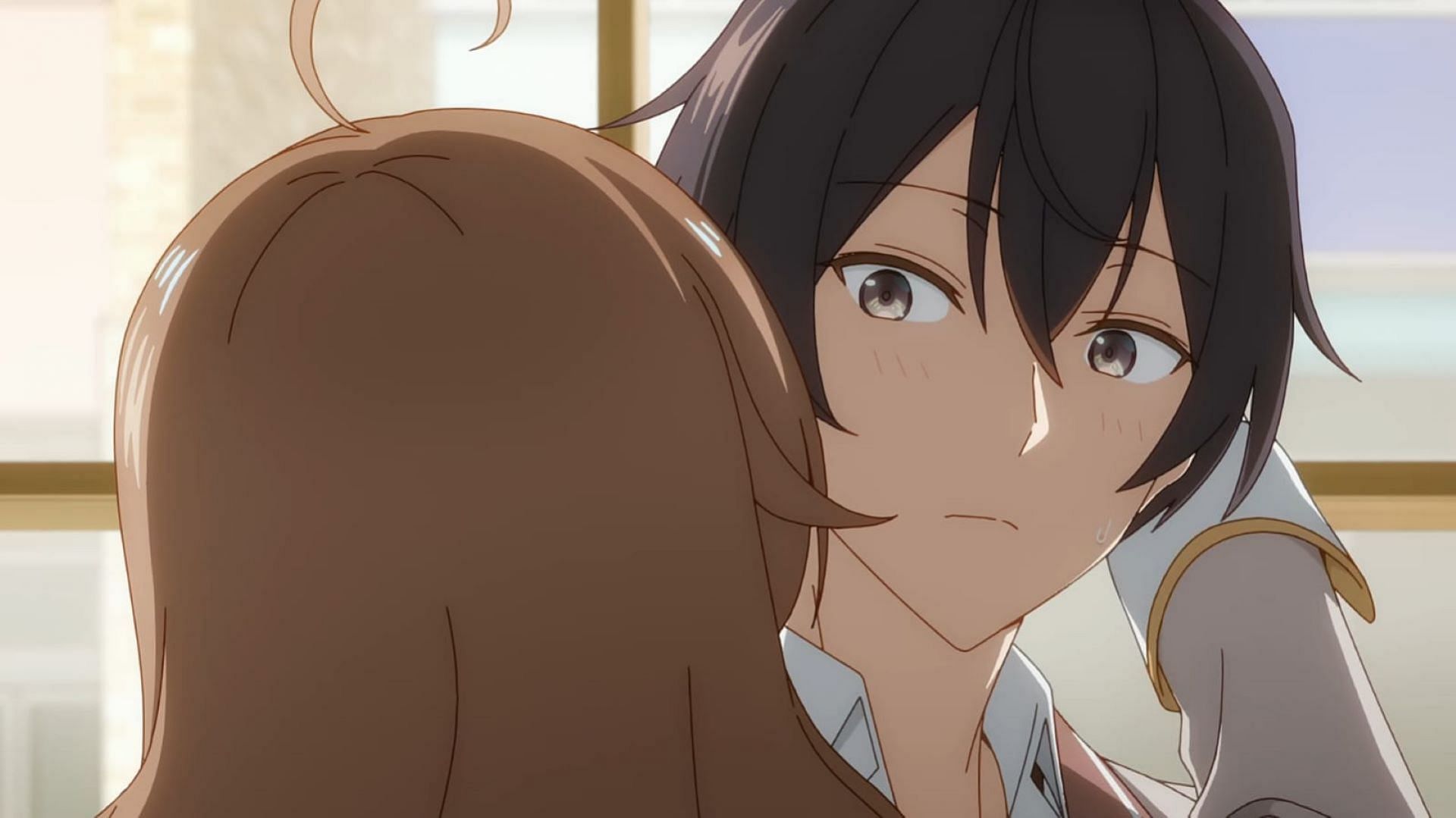 Maria hugs Masachika in Alya Sometimes Hides Her Feelings in Russian episode 3 (Image via Doga Kobo)