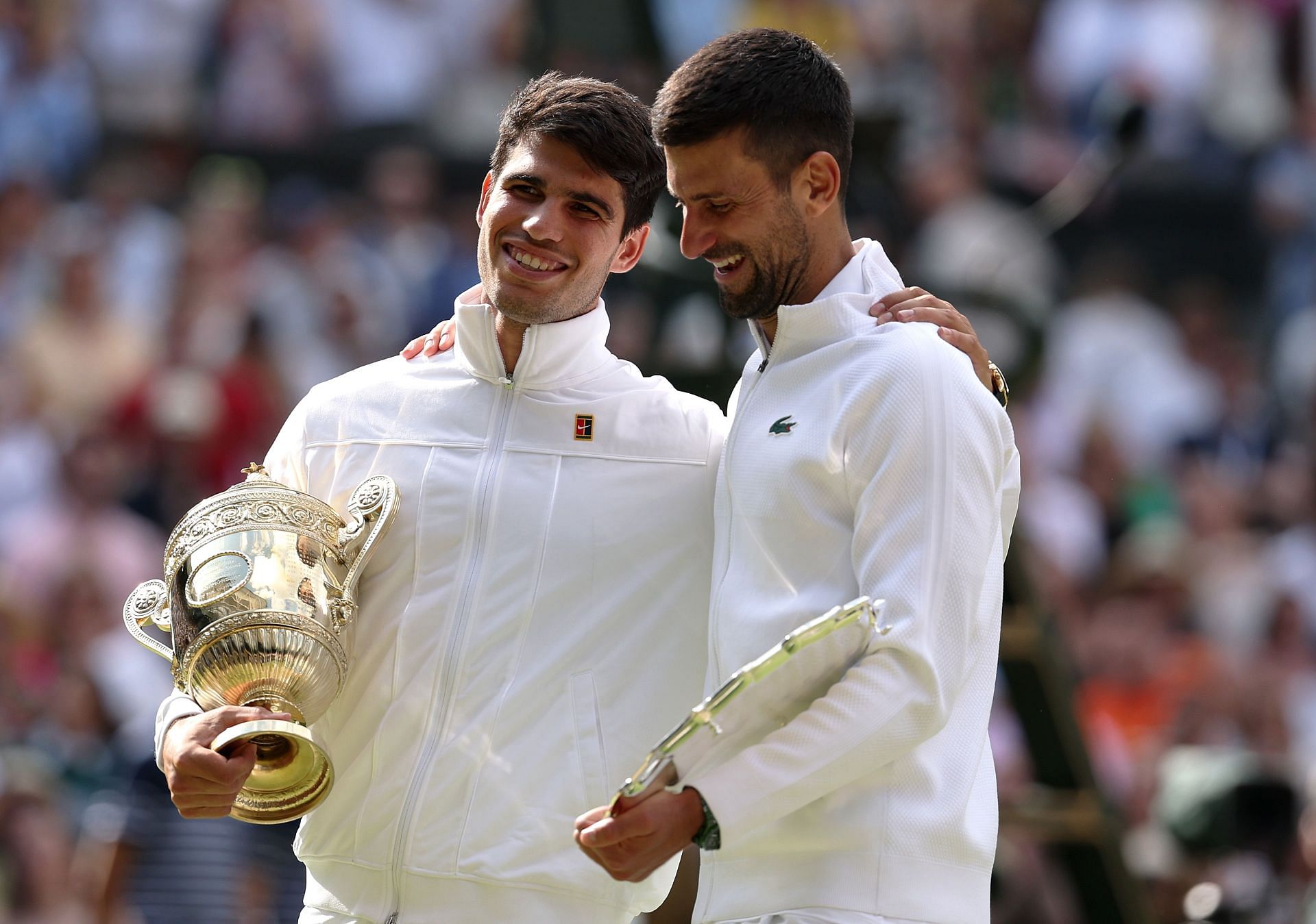 Carlos Alcaraz defeated the Serb in the Wimbledon 2024 final (Source: Getty)