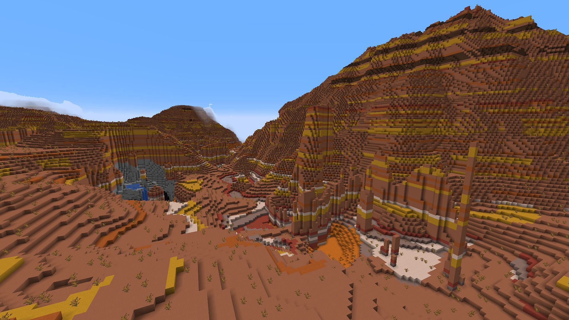 These badlands are perfect for Western build inspiration (Image via Mojang)