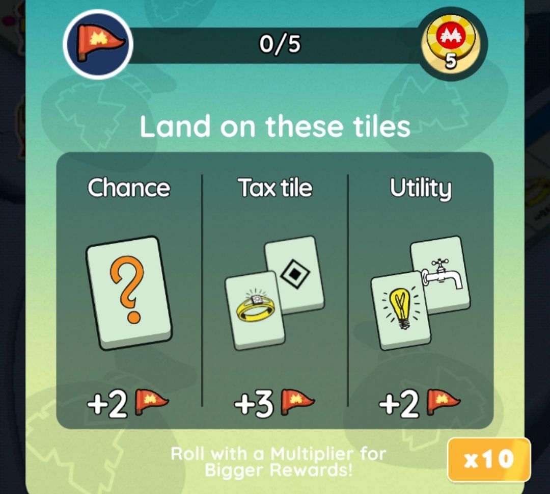 You can earn points by landing on these tiles (Image via Scopely)