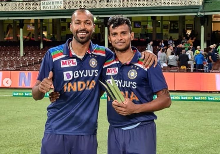 Hardik Pandya dedicated his &#039;Player Of The Series&#039; award to T Natarajan after winning the T20I series against Australia (Image Credits: T Natarajan&#039;s Instagram)