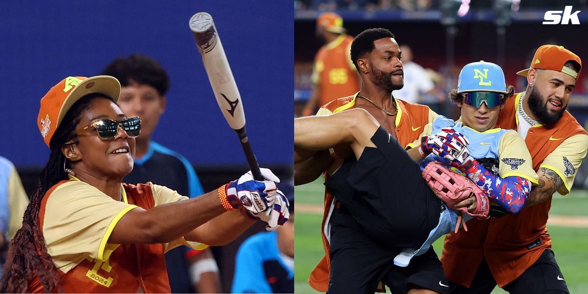 Actors Tiffany Haddish, King Bach, Tyler Toney &amp; other stars steal the show at Globe Life Field during MLB Celebrity Softball game (Image Curtesy: GETTY)