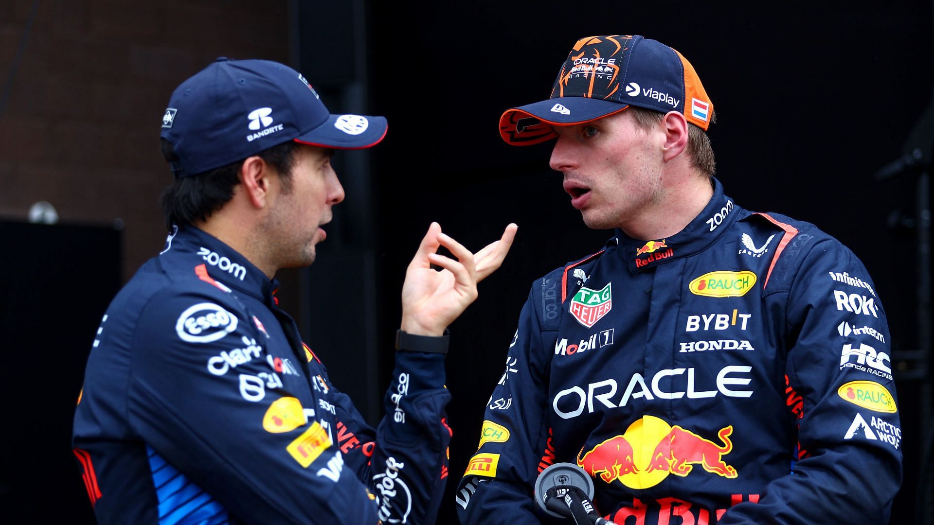 Sergio Perez and Max Verstappen at the F1 Grand Prix of Belgium - Qualifying - Source: Getty