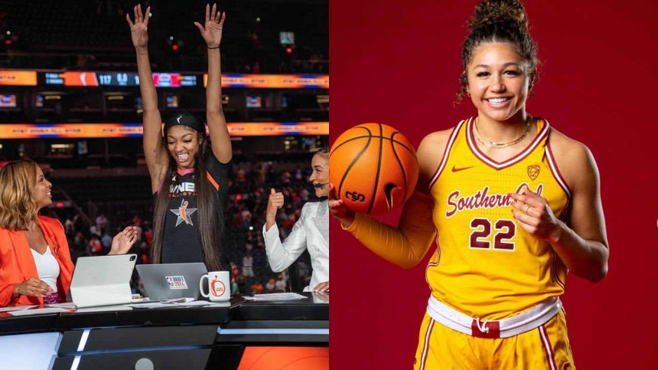 Talia Von Oelhoffen gave a shout-out to Angel Reese after betting on Team WNBA to win against Team USA in the All-Star Game. [photo: WNBA IG, TVO IG]