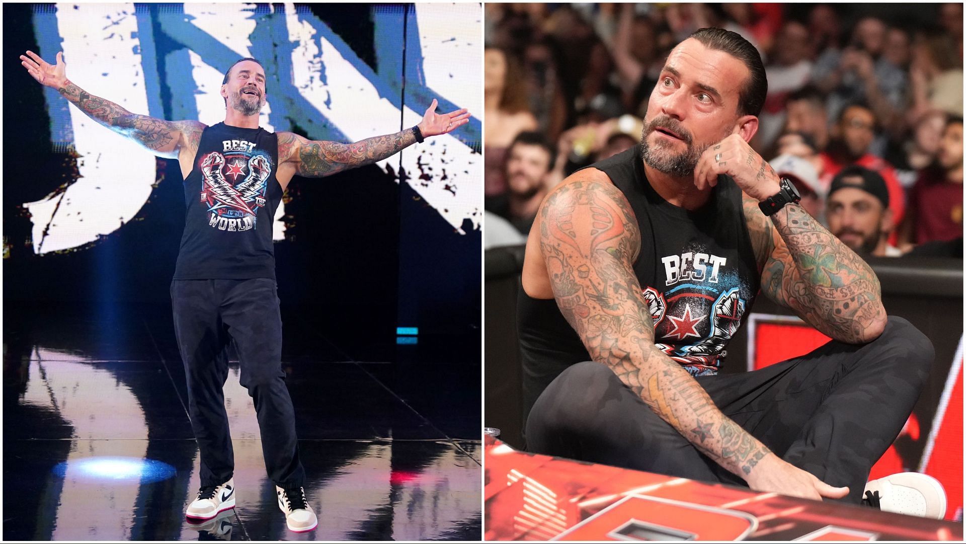 CM Punk heads to the ring on WWE RAW, Punk sits at ringside