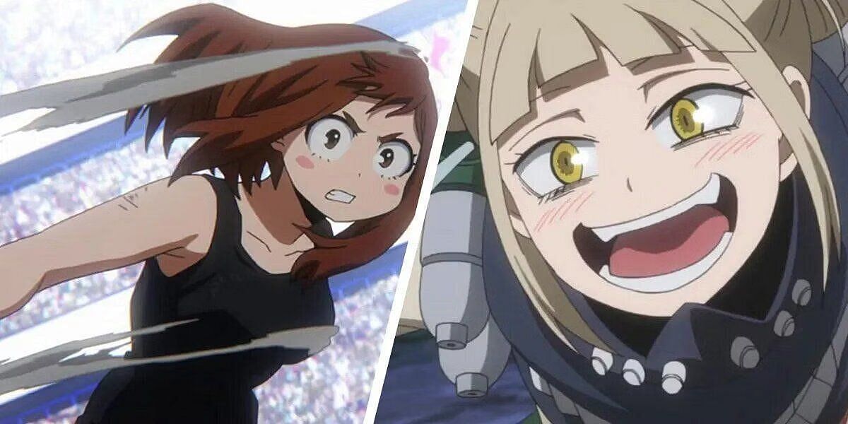 Uraraka and Toga as seen in the anime (Image via Bones)