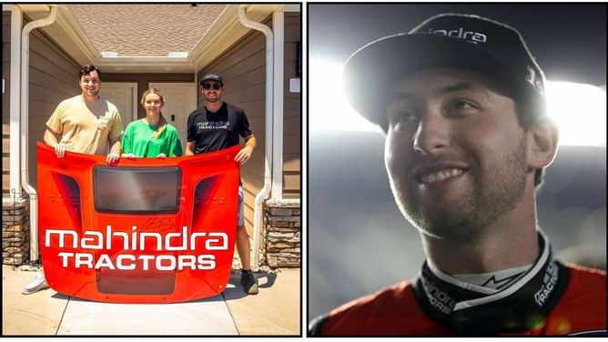 Chase Briscoe and Stewart-Haas Racing supply special delivery to a NASCAR fan with sponsor Mahindra