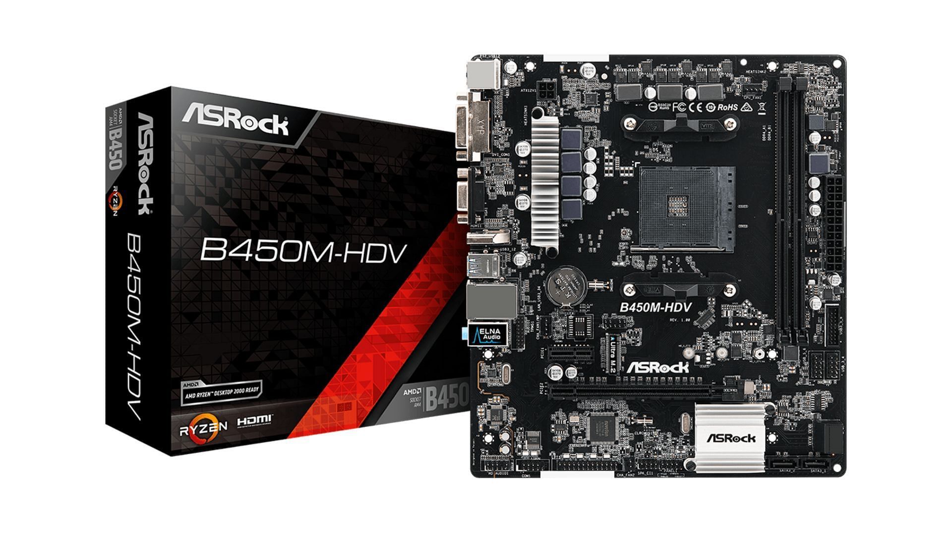 The ASRock B450M-HDV is the best budget-friendly board for AMD Ryzen 7 5800X (Image via ASRock)