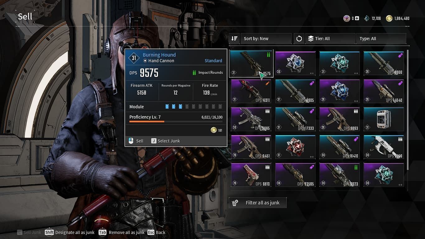 You can sell weapon to Deslin, but Dismantling is better (Image via Nexon)