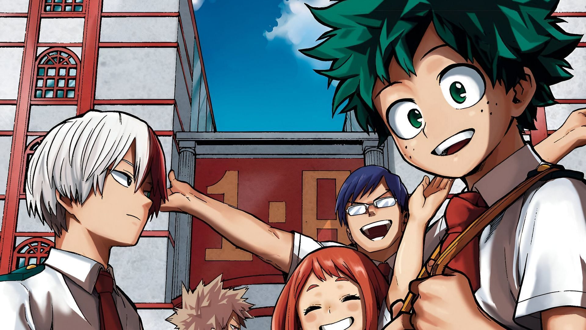 Deku and his friends as seen in My Hero Academia (Image via Shueisha)