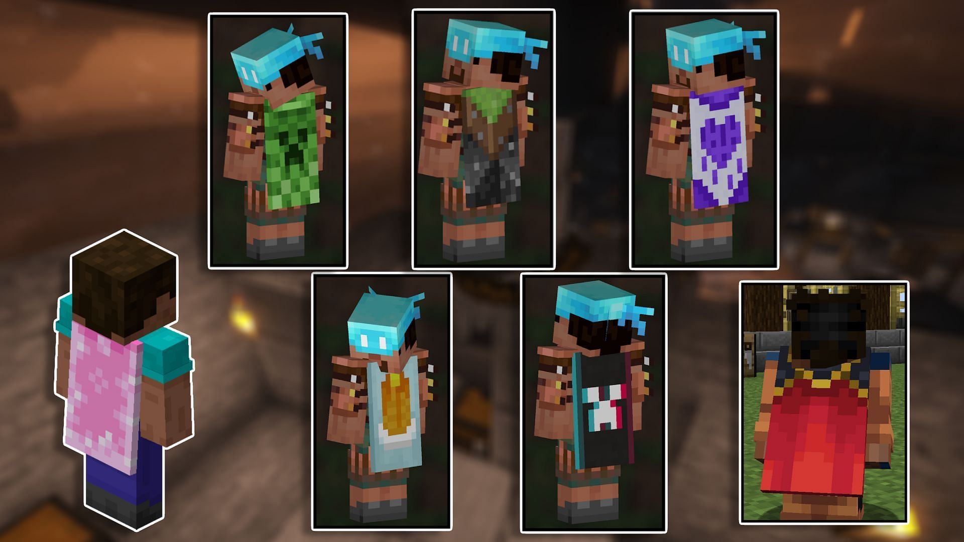 These are the most common capes in Minecraft (Images via Mojang)