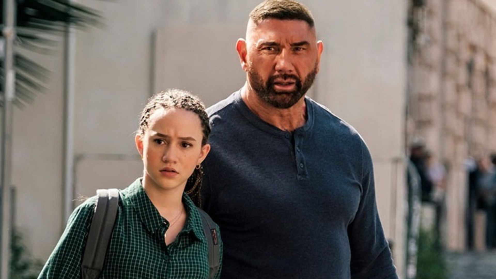 Dave Bautista and Chloe Coleman in My Spy: Eternal City (Image via Prime Video)