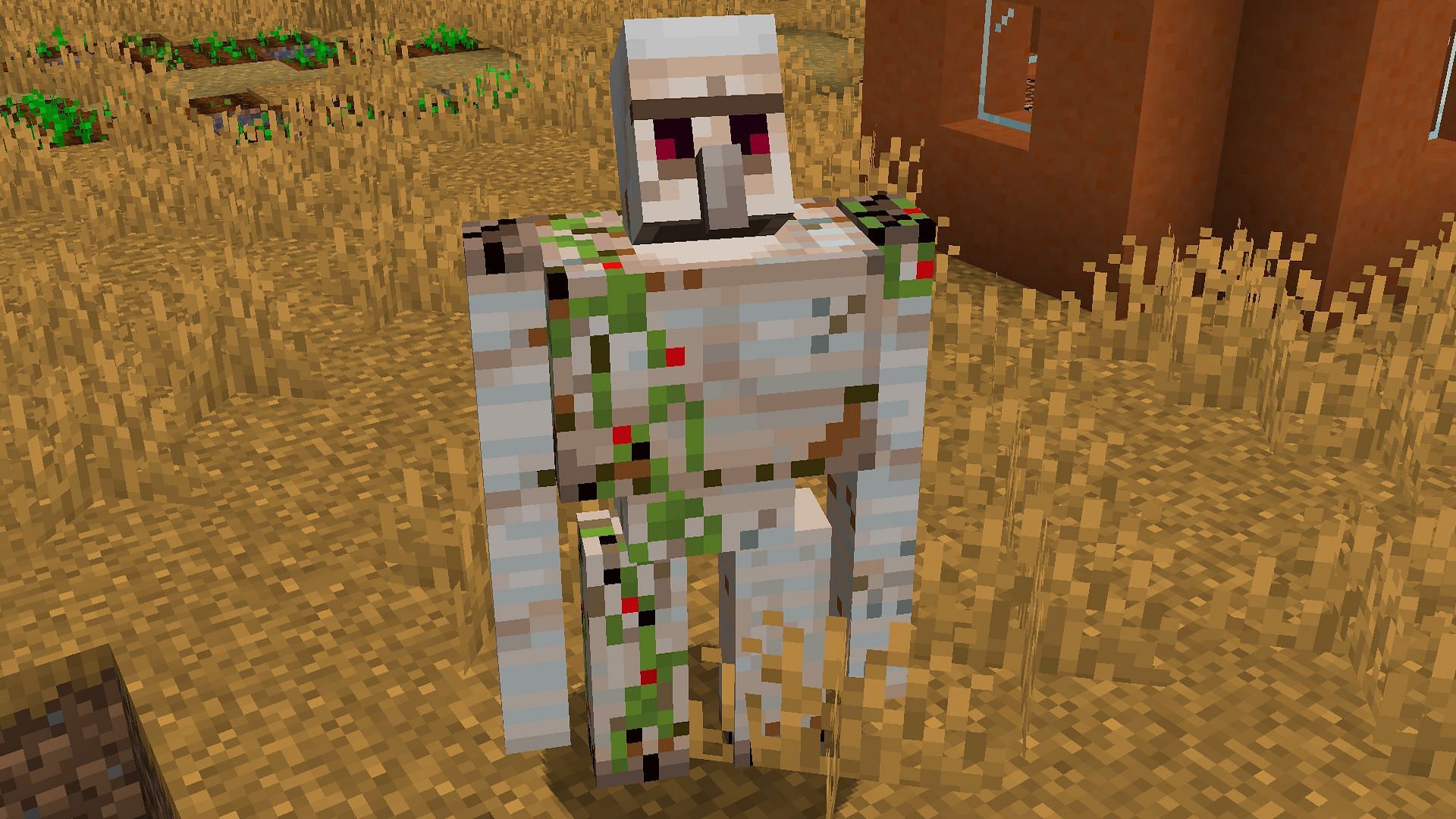 Iron golems are much more common than ravagers, the other 50 heart mob (Image via Mojang)