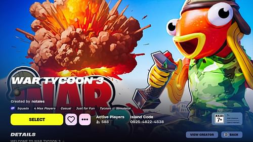 Navigating Fortnite War Tycoon 3 (Image via Epic Games)