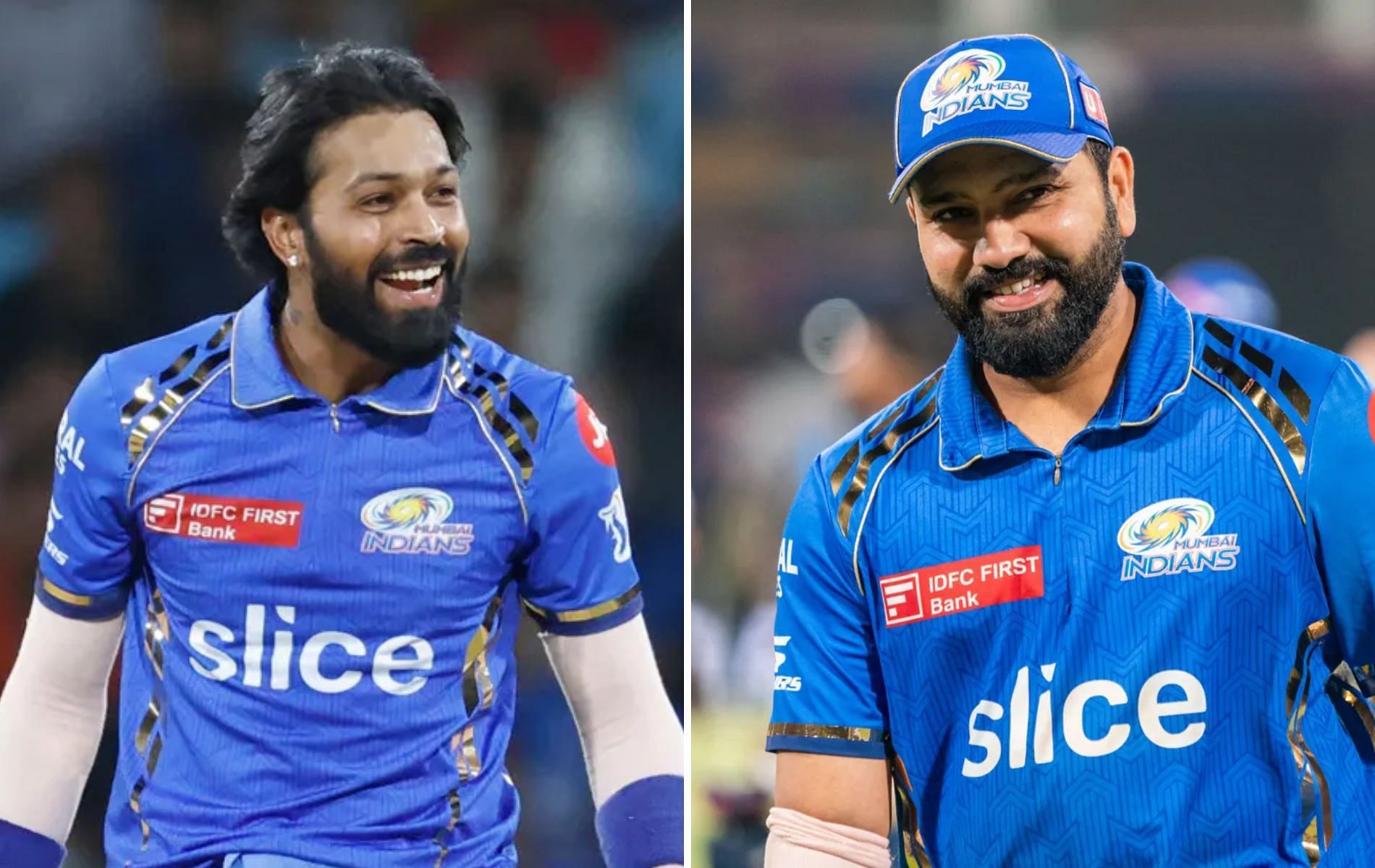 Hardik Pandya (L) replaced Rohit Sharma as MI captain ahead of IPL 2024. 