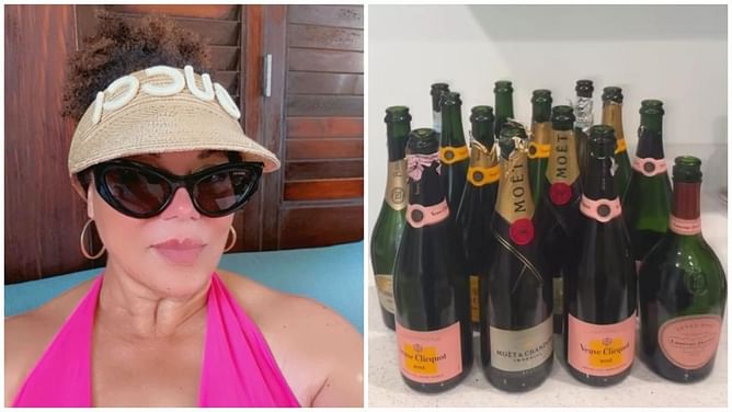 "A good time was had" - Michael Jordan's first wife Juanita Vanoy flaunts 12 bottles of wine from her kitchen