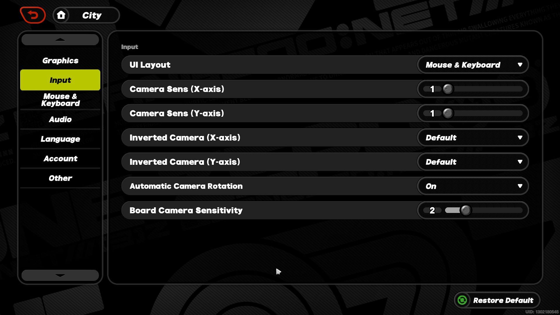 Input settings for ZZZ (Image via HoYoverse)