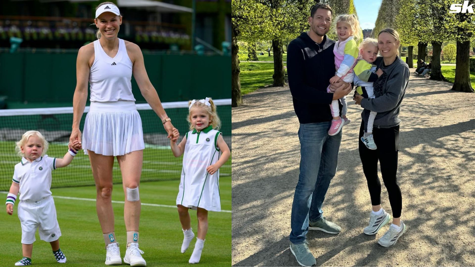 Caroline Wozniacki, husband David Lee, and children Olivia &amp; James (@carowozniacki, Instagram)