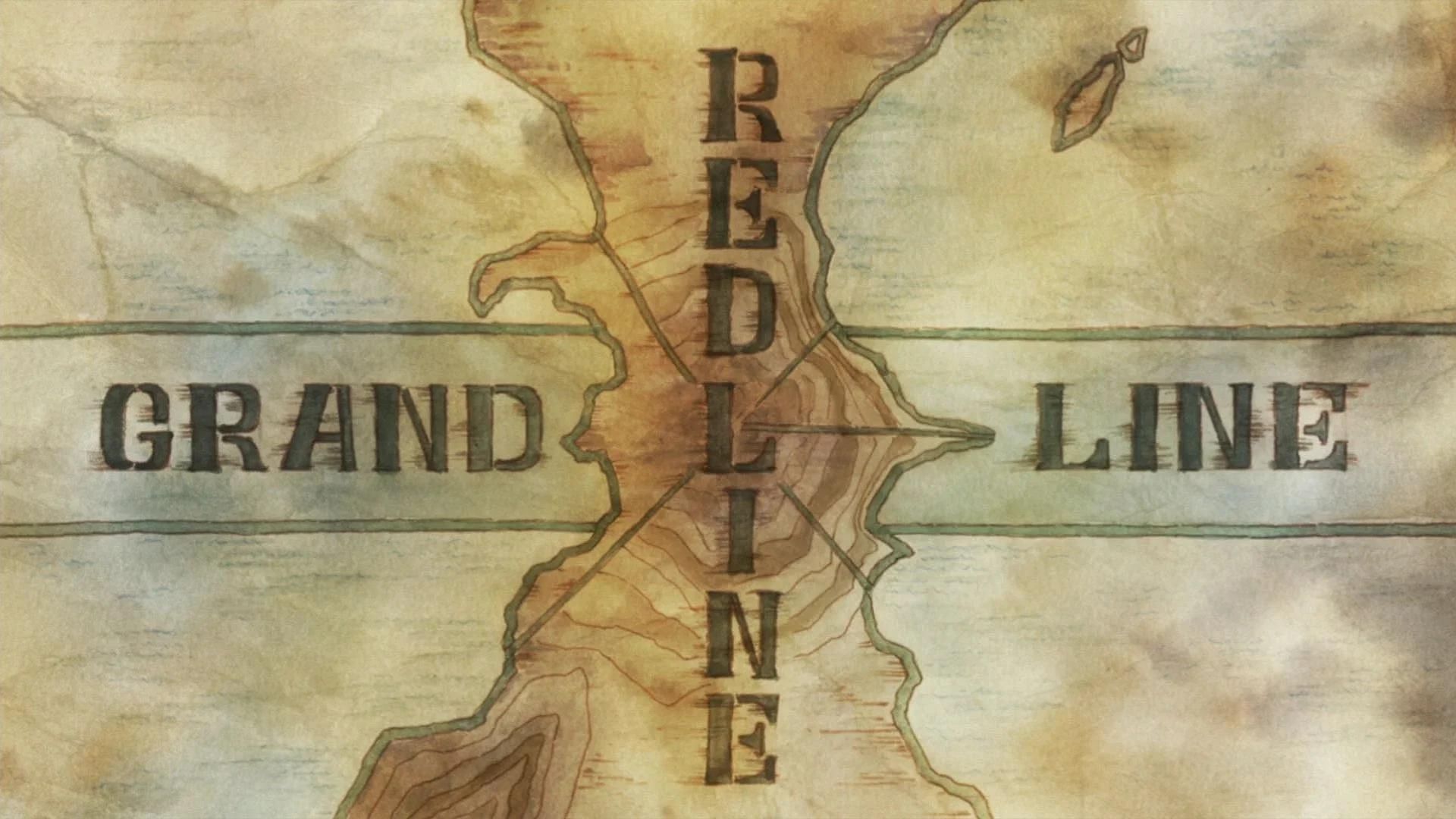 The Red Line and Grand Line as shown in the anime (Image via Toei Animation)