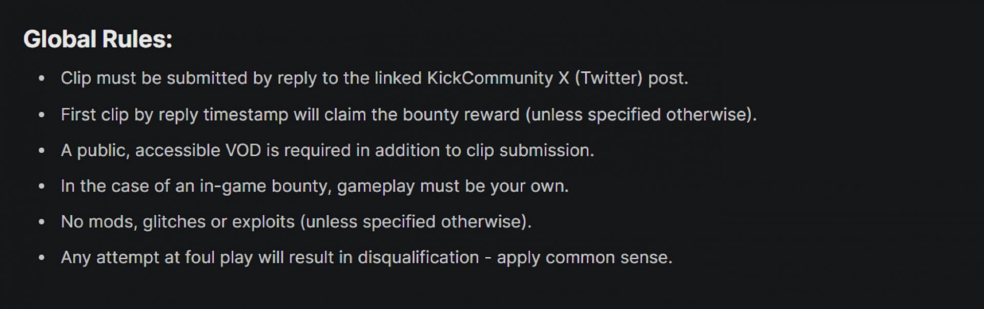 Rules set for the new feature (Image via kickcommunity.com)