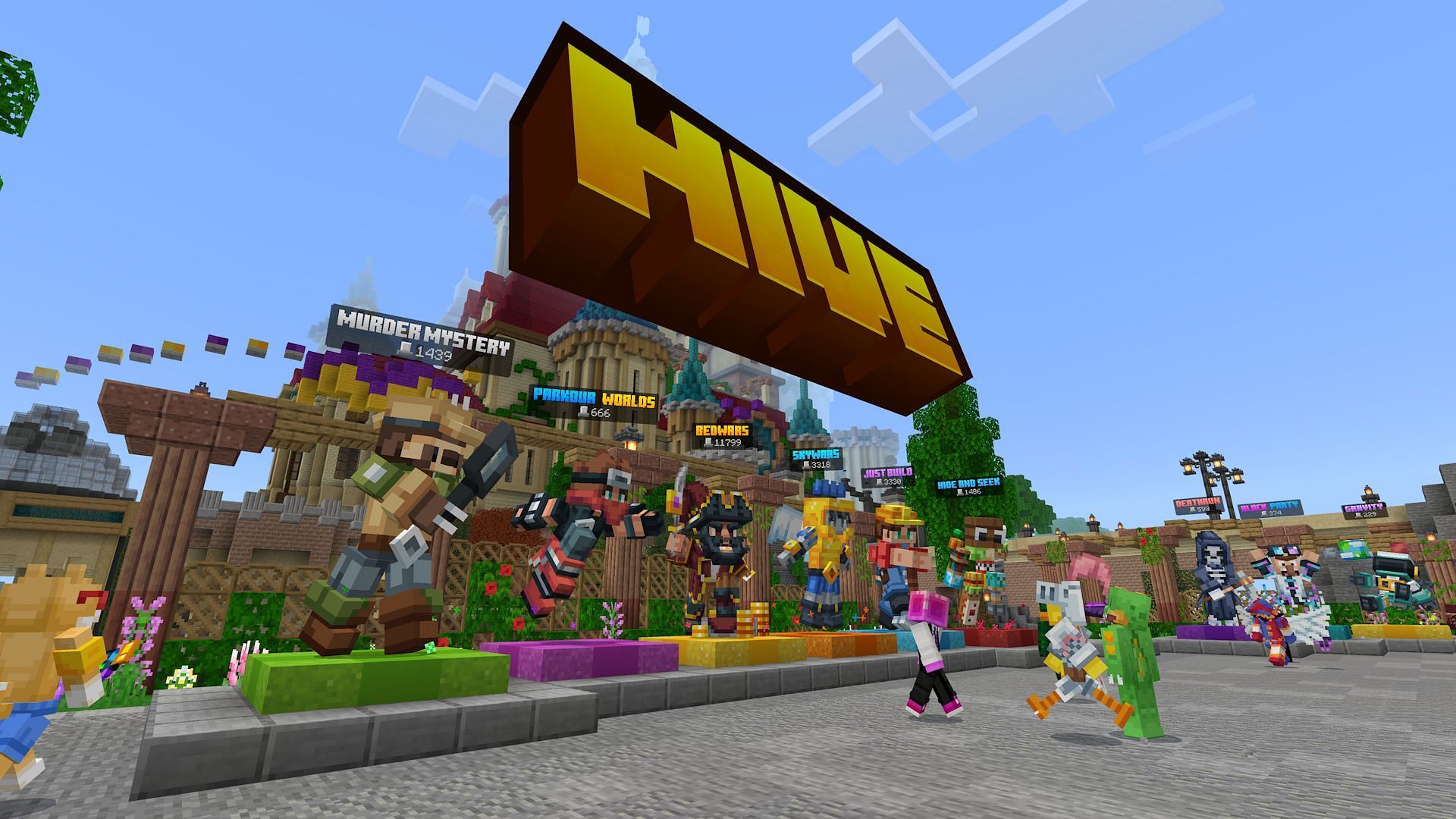 The server hub for The Hive (Image via Mojang)