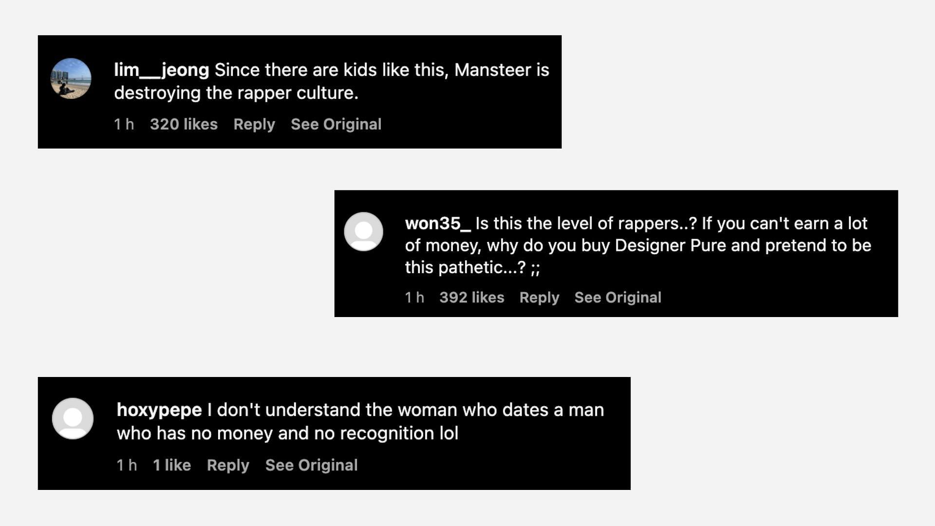 Netizens sharing their criticism towards the rapper (Image via X/@ch1tkey)