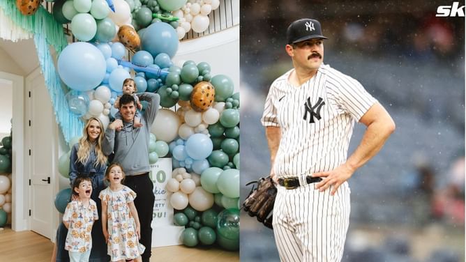 Carlos Rodon's wife Ashley enjoys July 4 celebration with son at Yankees Stadium despite husband's unimpressive performance against Reds