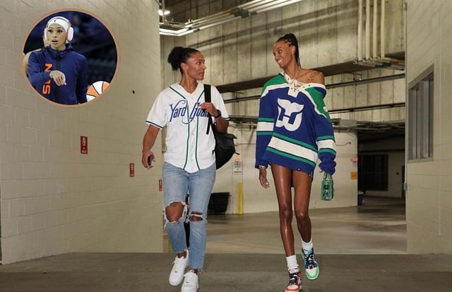 Dijonai Carrington reacted to engaged Sun teammates adorable moment before the start of WNBA All-Star Game (Image Credit: Alyssa Thomas and Dijonai Carrington