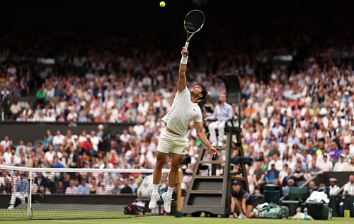 Alcaraz at the Wimbledon Championships 2024 (Image via Getty)