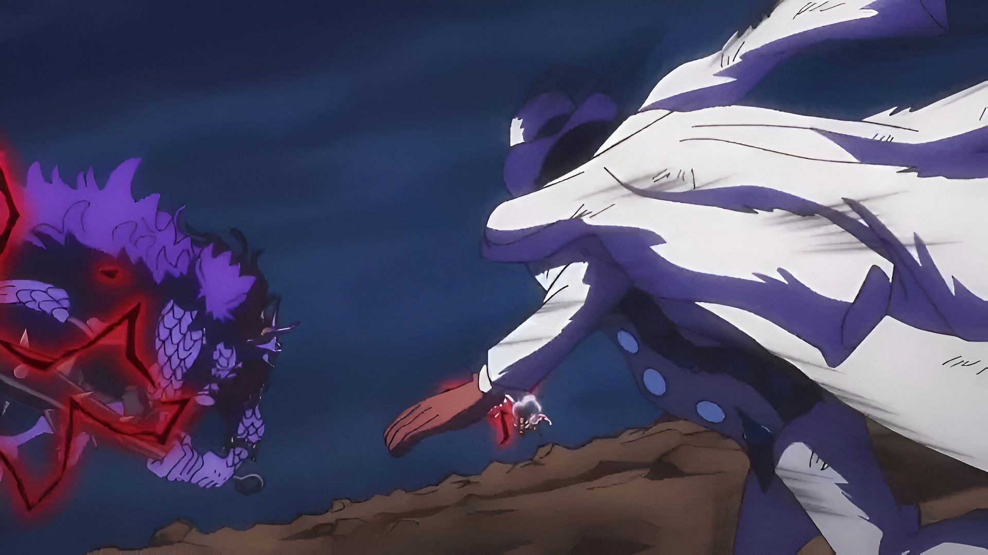 Guernica rushing to restrain Luffy so that Kaido could hit him (Image via Toei Animation)