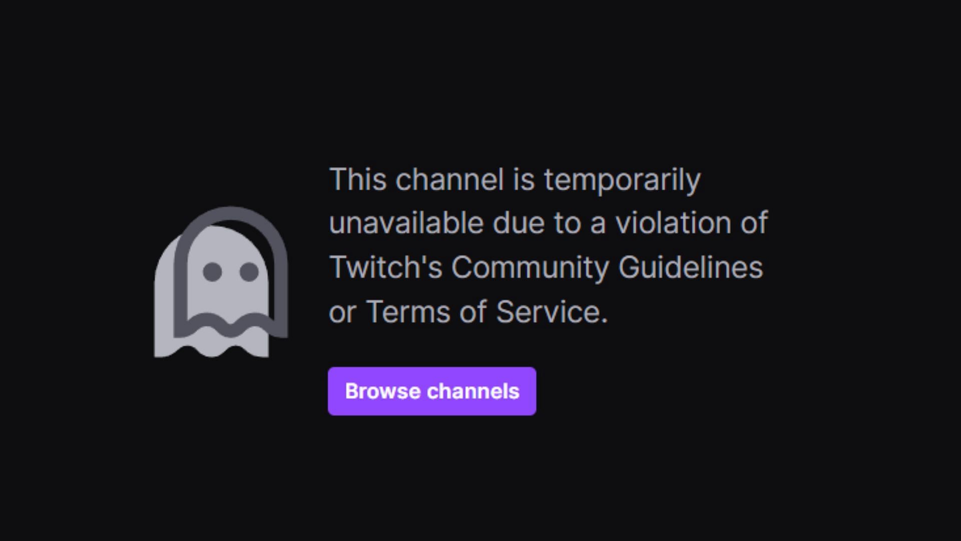 The message that appears when attempting to open Ray&#039;s Twitch page (Image via rayasianboy/Twitch)