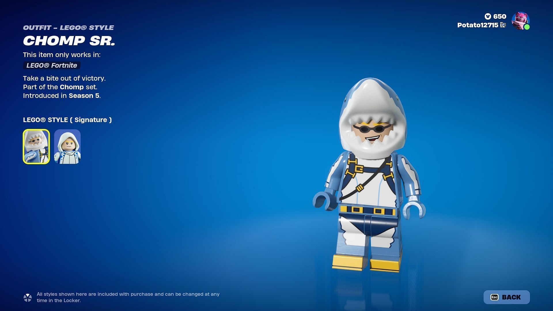 You can purchase Chomp Sr. skin in Fortnite individually (Image via Epic Games)