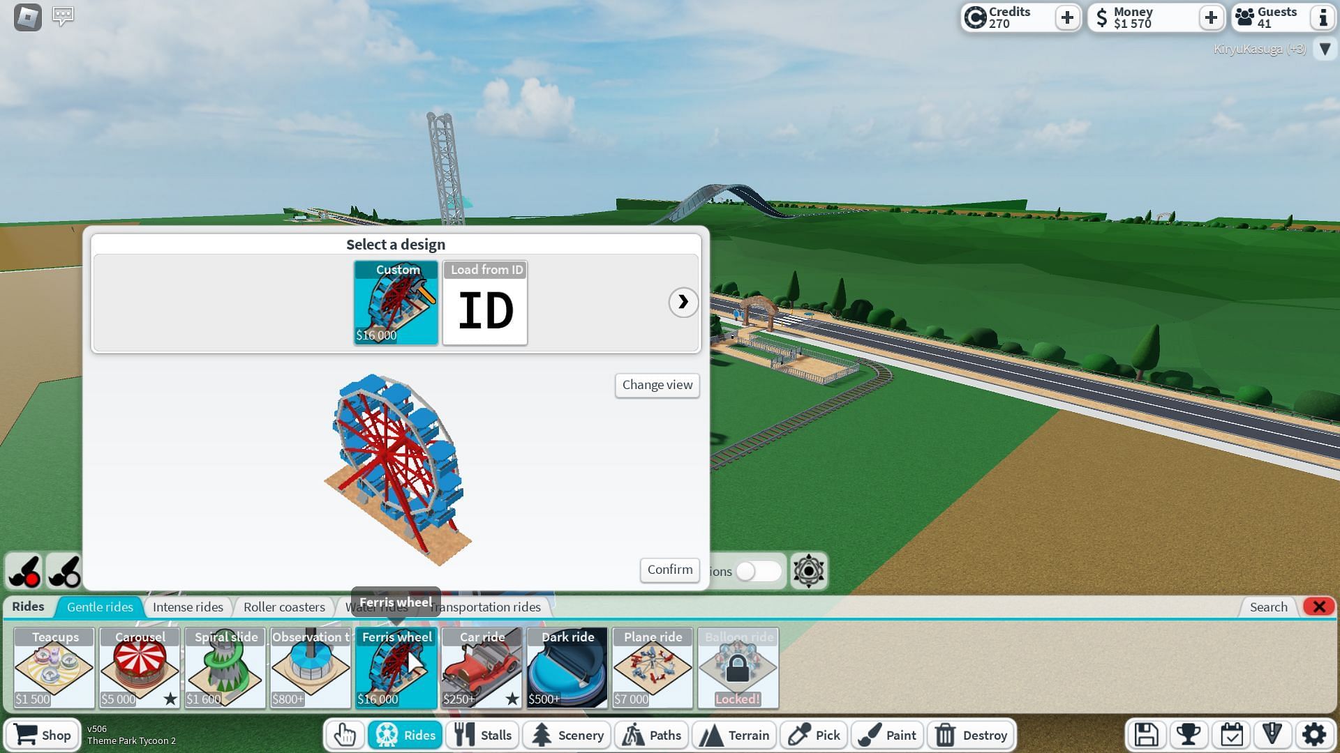 Selection rides (Image via Roblox)