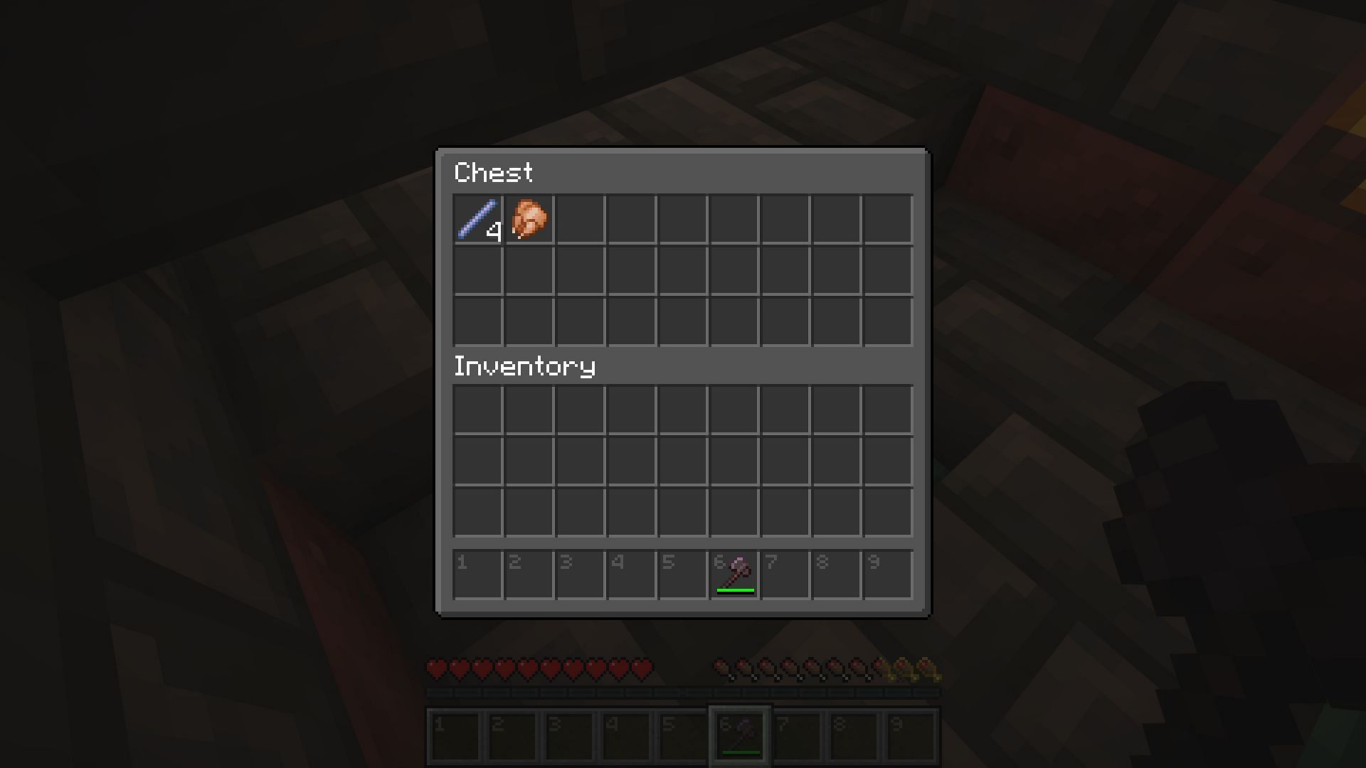 The farm&#039;s output chest (Image via Mojang)