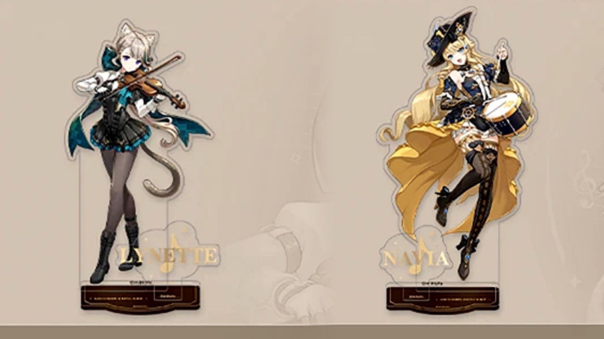 Acrylic stands for Navia and Lynette that will be available at the concert (Image via HoYoverse)