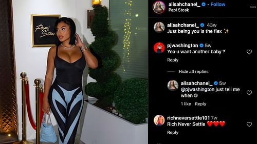 PJ Washington commented on Alisah Chanel's post