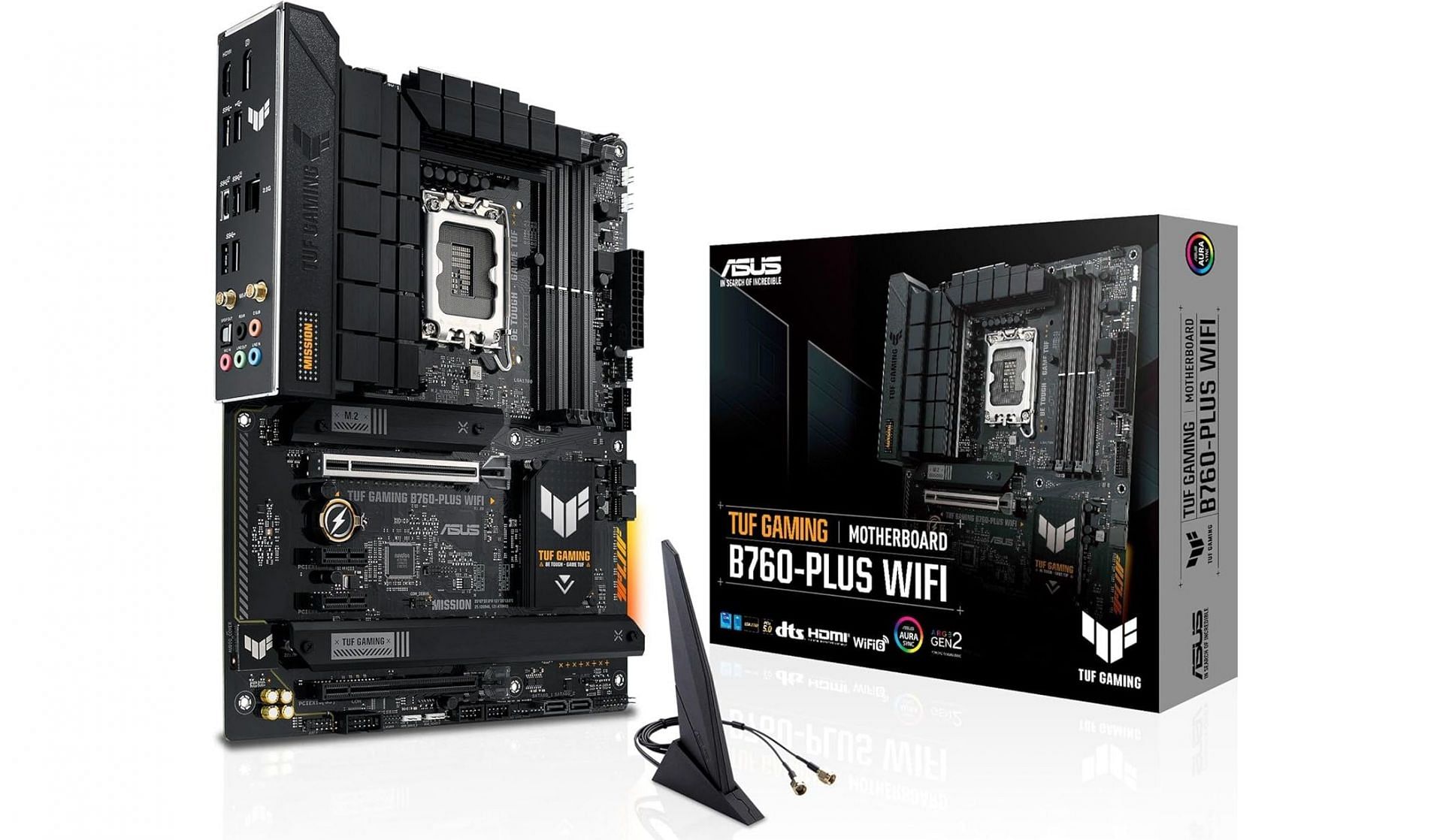 The ASUS TUF GAMING B760-PLUS WIFI motherboard (Image via ASUS, Amazon)