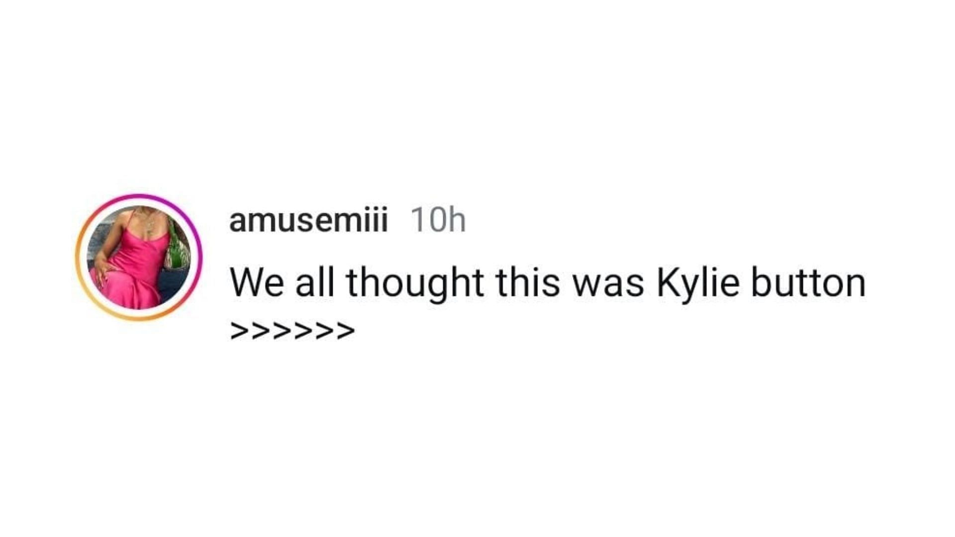 A netizen mistaking Sabrina for Kylie. (Image via Instagram/ amusemiii)