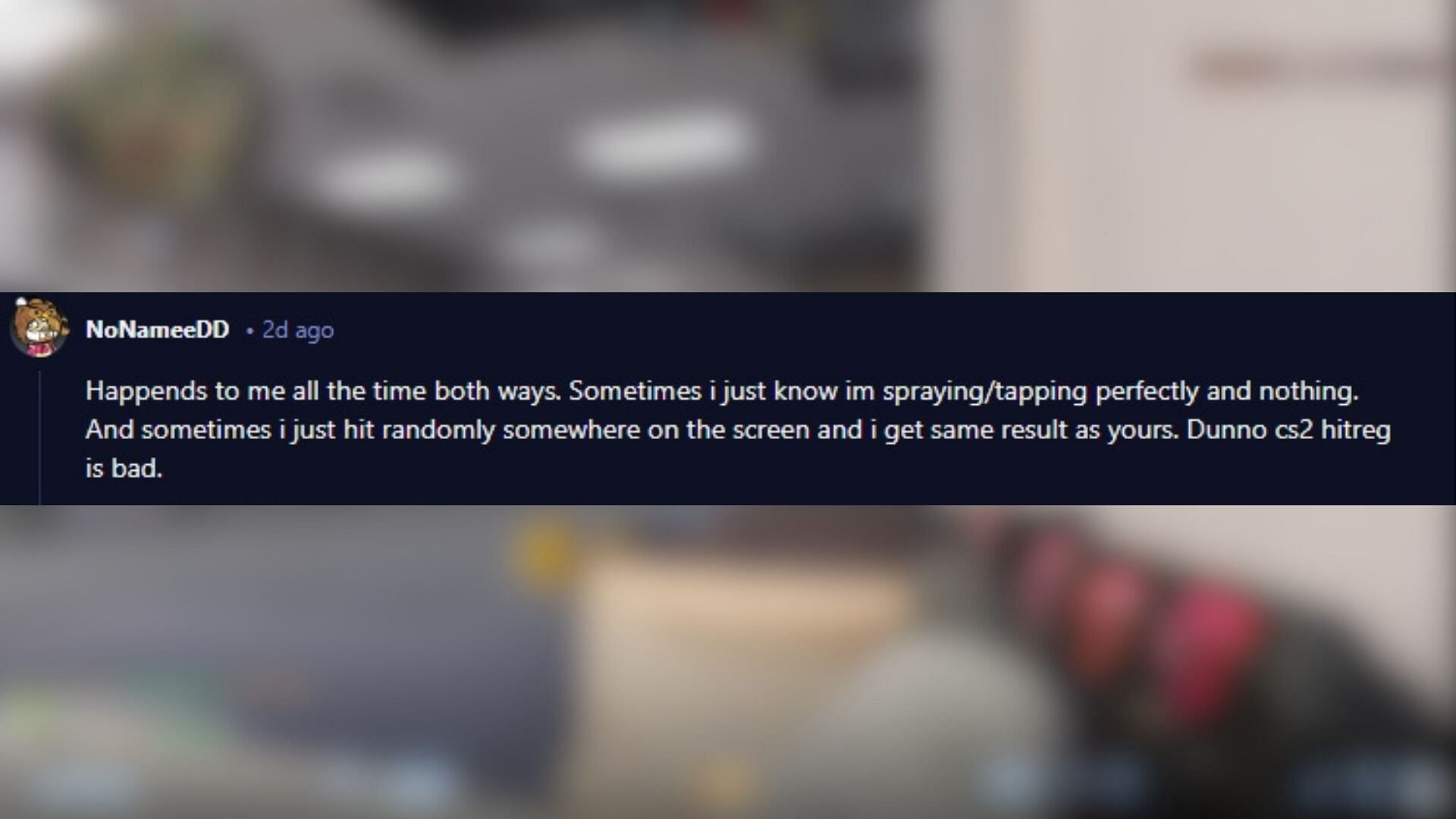 A fan recalls their terrible experience with hit registration in Counter-Strike 2 (Image via Reddit/u/NoNameeDD)