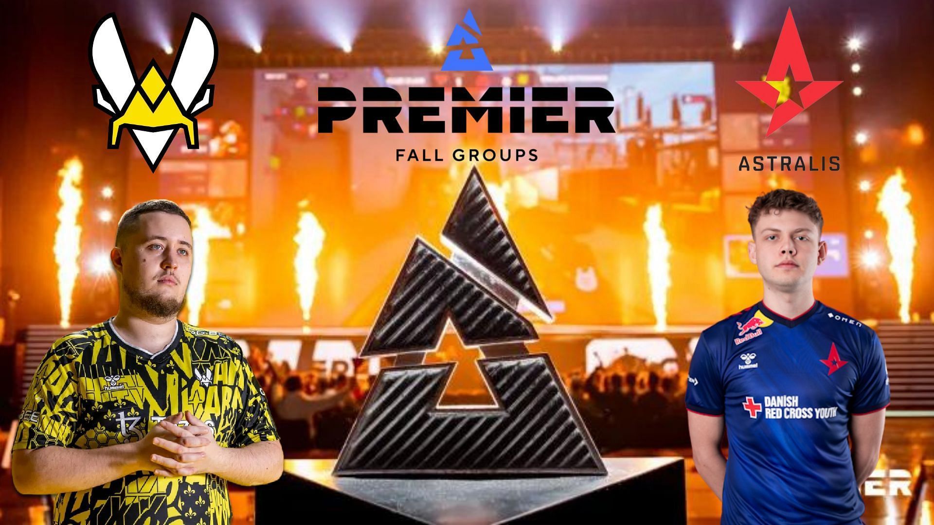 Team Vitality vs Astralis Group B Upper Final BLAST Premier Fall Groups 2024 (Image via Sportskeeda || Assets via Team Vitality, Astralis)