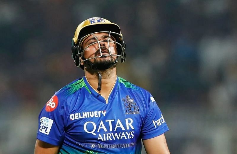 A dejected Karn Sharma walking back to the pavilion after failing to get past the line against Kolkata Knight Riders in IPL 2024 (Image Credits: Karn Sharma&#039;s Instagram)