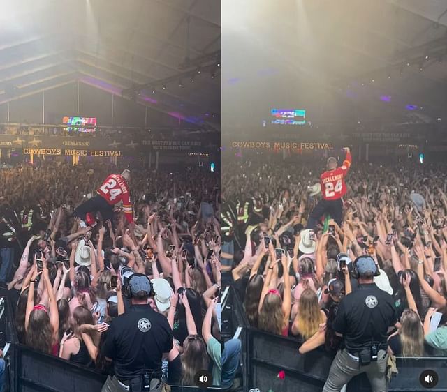 Macklemore rocks Calgary Flames jersey at cowboys music festival Performance (credit: instagram.com/ macklemore)