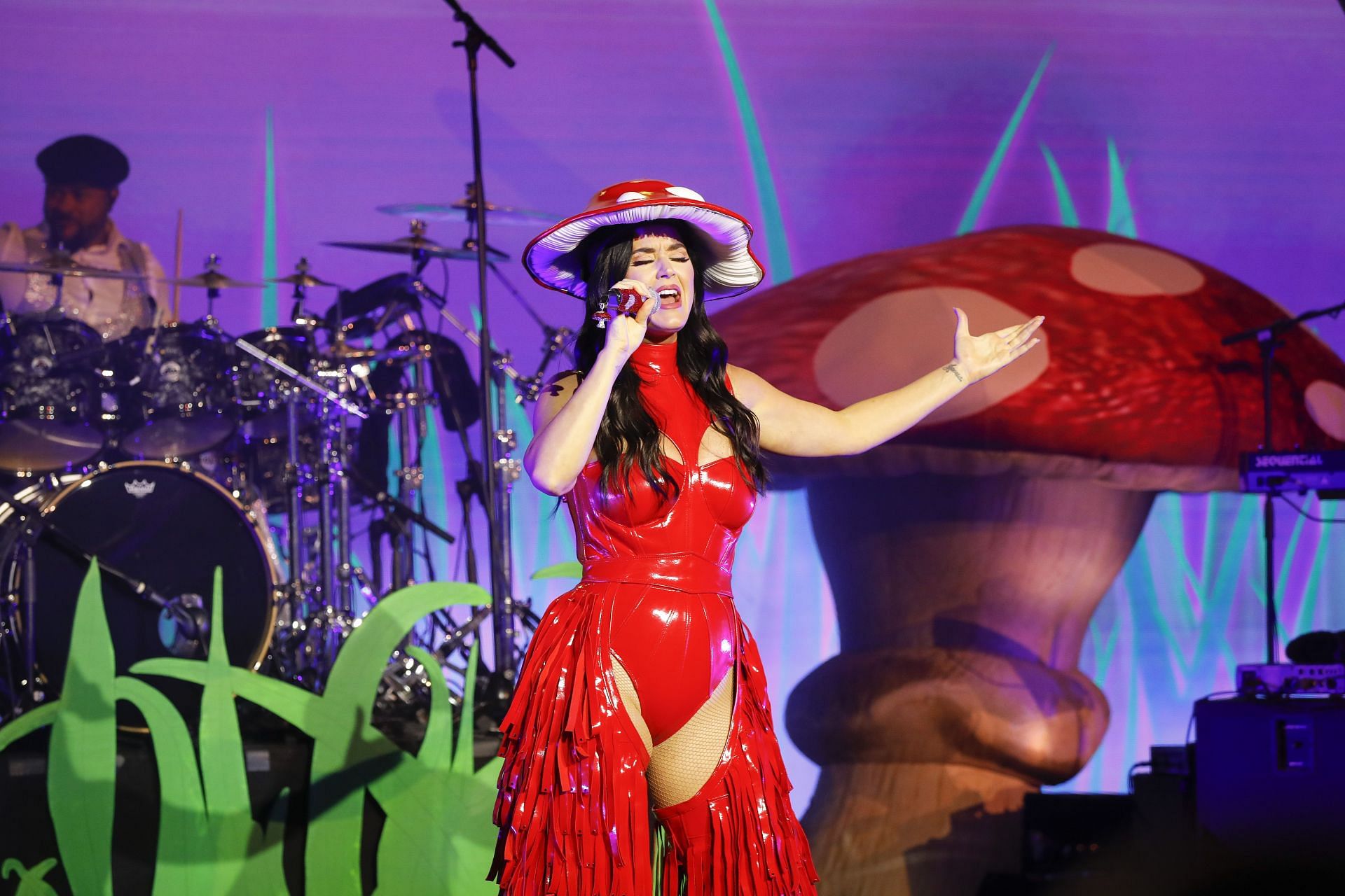 Katy Perry Christens Norwegian Prima in Reykjavik, Iceland